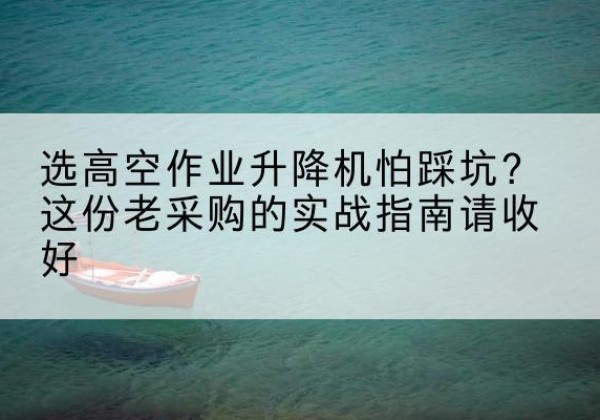 元阳高空作业升降机厂家推荐-选高空作业升降机怕踩坑？这份老采购的实战指南请收好